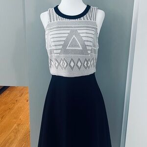 Black and White Geometric Pattern Dress